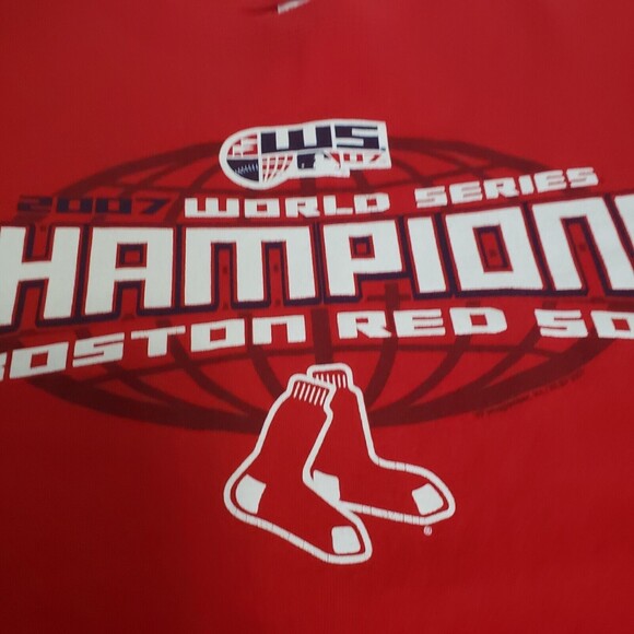 Boston Red Sox T-Shirt Mens XL 2007 World Series Champions Red Crewneck Cotton - Picture 3 of 8